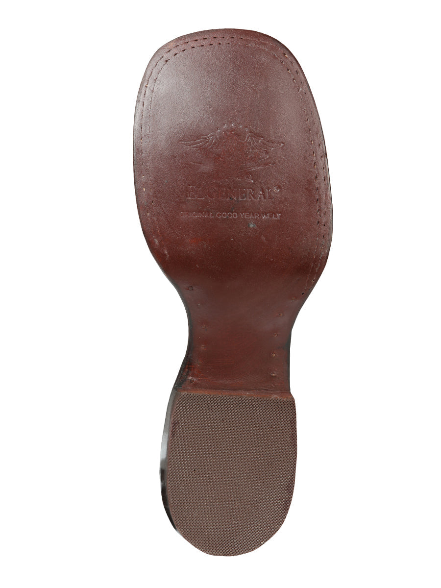 El General Men’s Leather Rodeo Boots Petatillo - Crazy Brown 44861