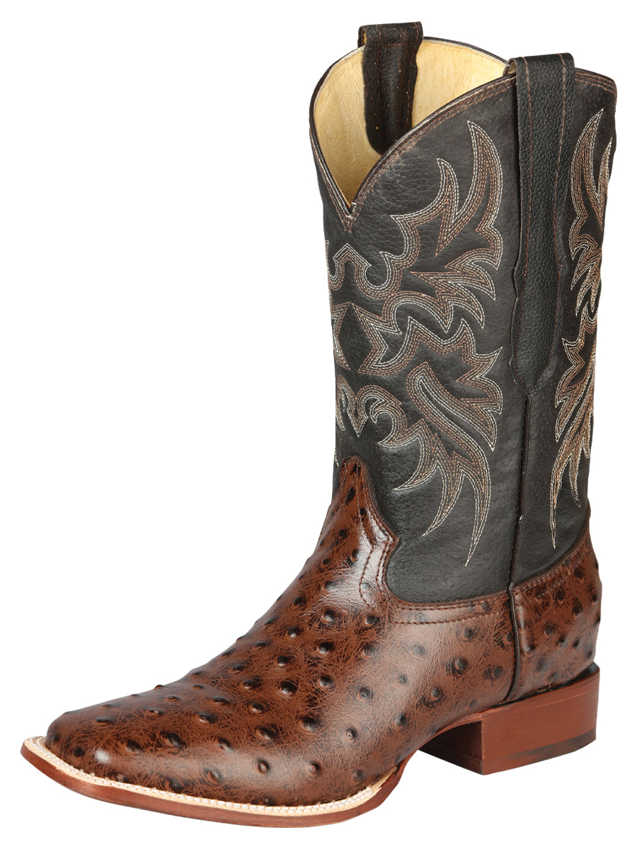 Vaquero Boot Imitation El Señor de los Cielos - Piel Avestruz Café Faux Leather 44934