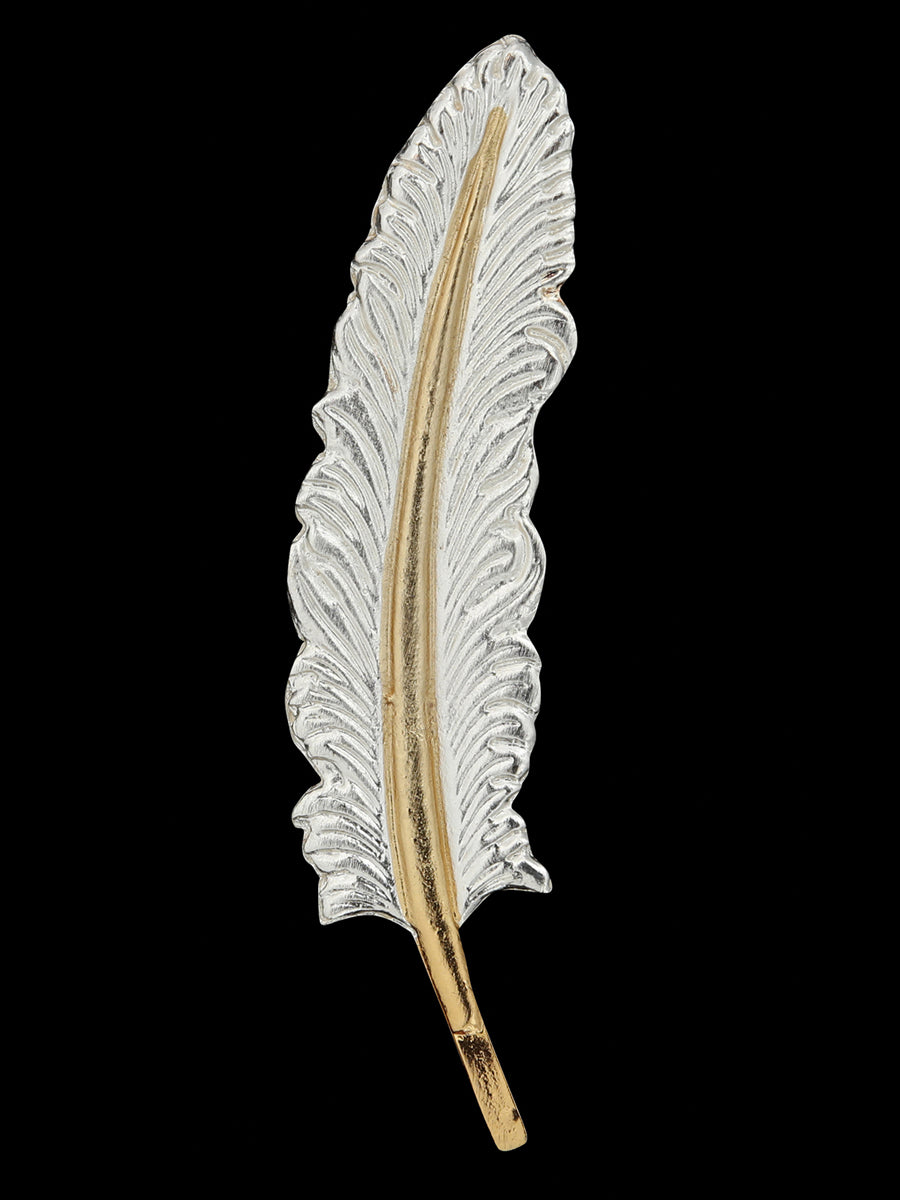 El General Metal Feather for Cowboy Hat – Silver/Gold 45003