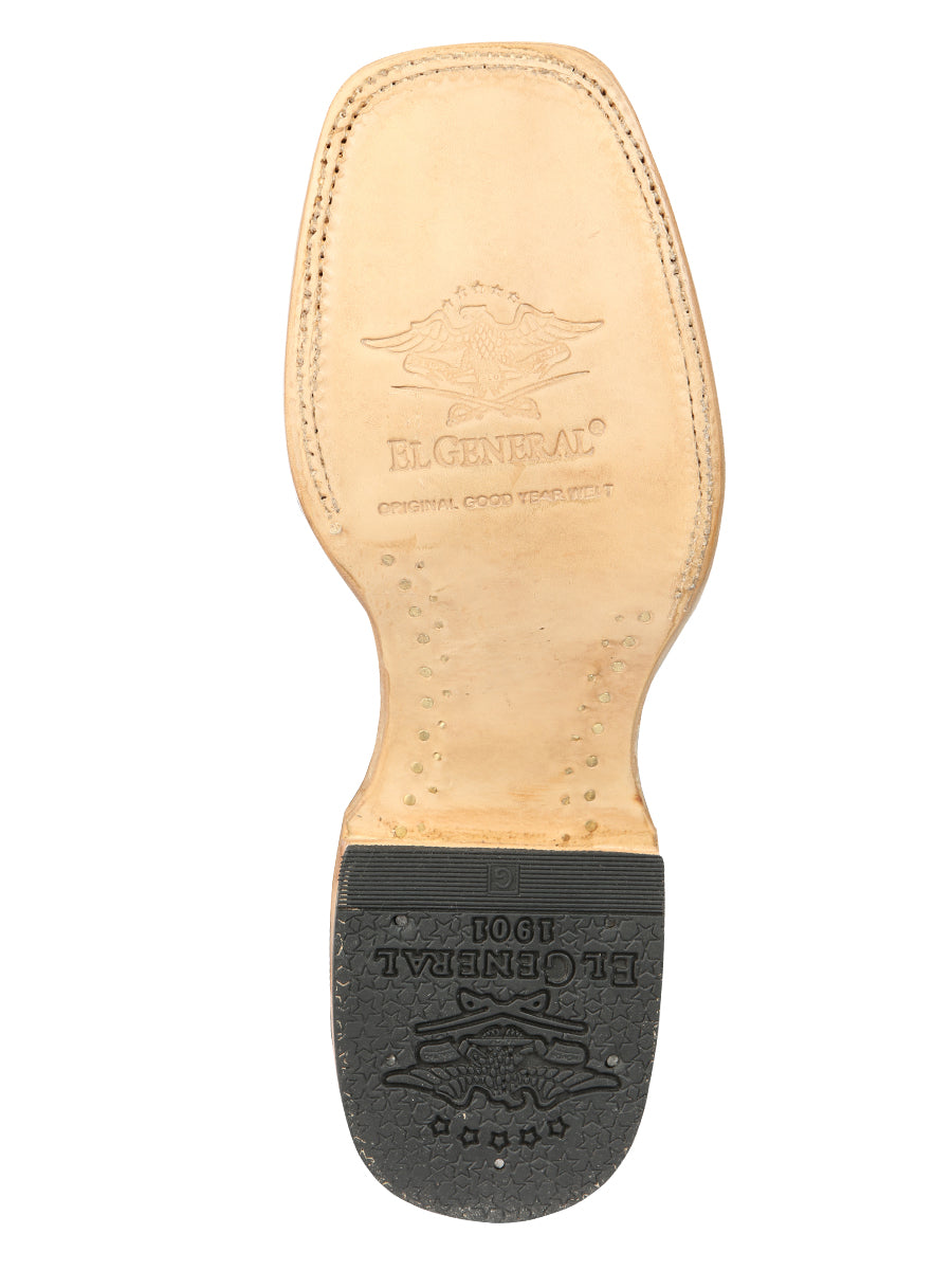 El General Men's Exotic Monster Fish Rodeo Cowboy Boots - Brown 45084