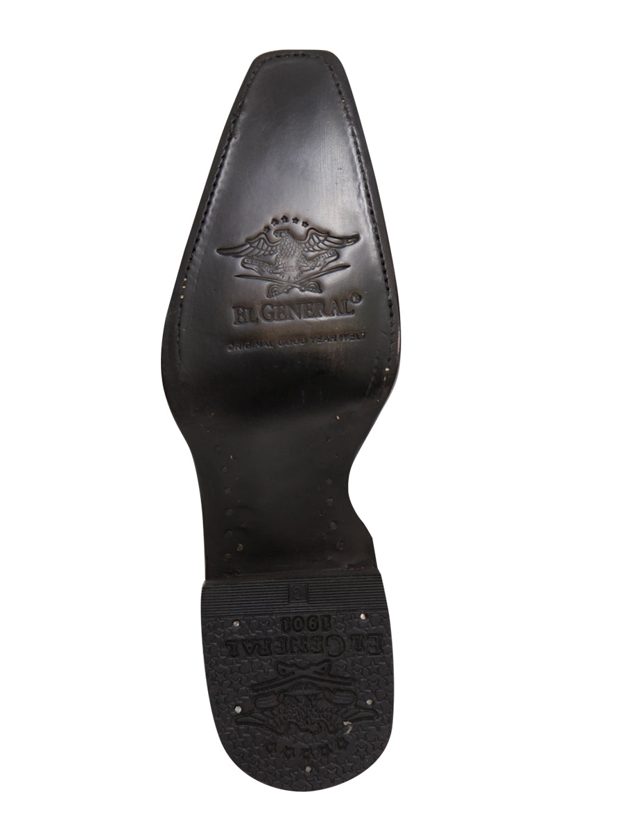 El General Men's Exotic Python Leather Cowboy Boots - Brown 45088
