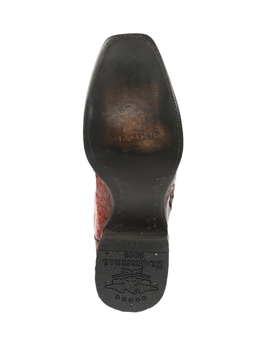 El General Men's Exotic Caiman Belly Cowboy Boots - Cognac 45520