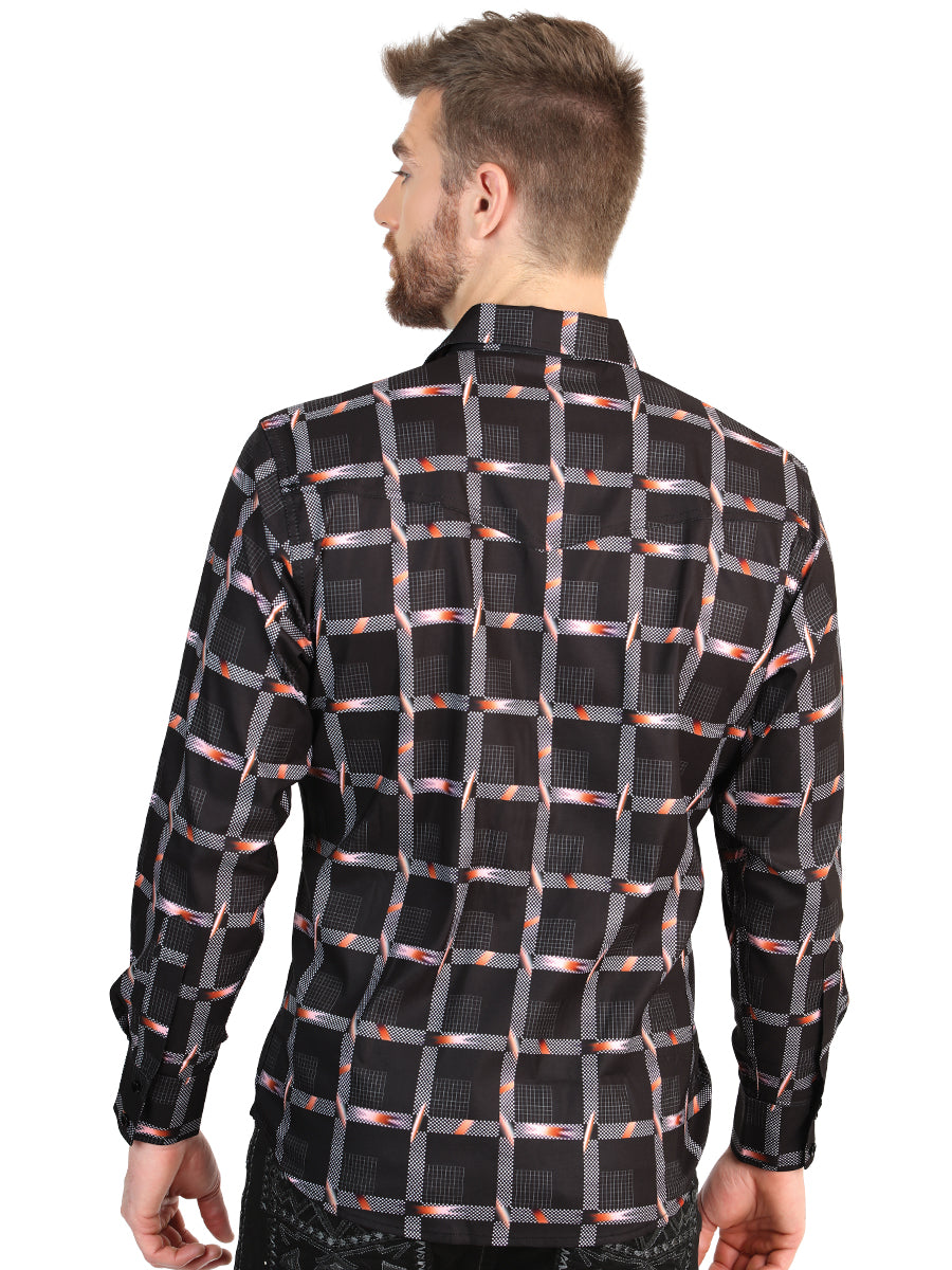 El General Men’s Long Sleeve Western Shirt - Black 45603