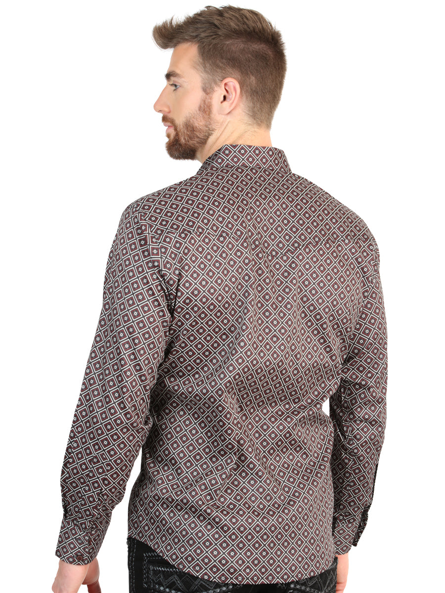 El General Men’s Long Sleeve Western Shirt - Royal Blue 45607