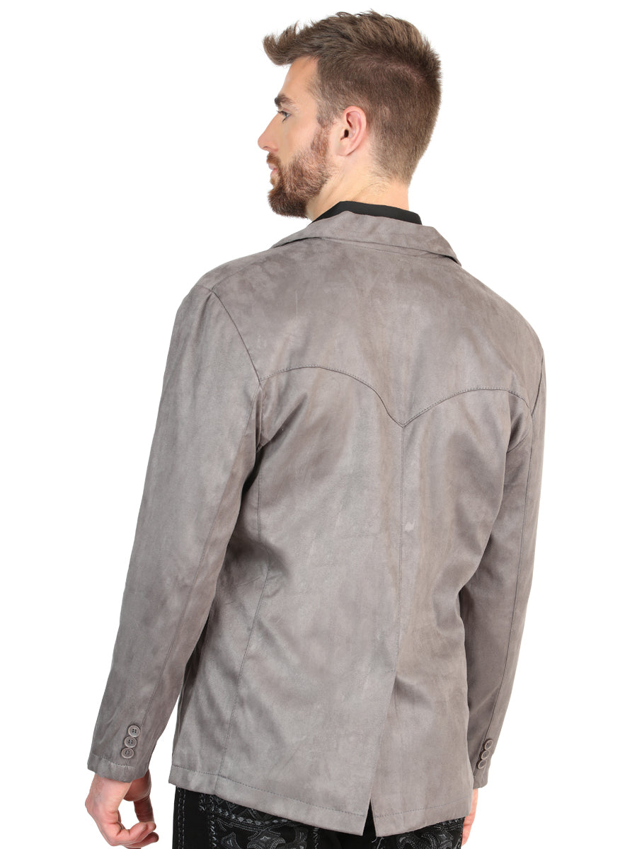 El General Men’s Gray Suede Western Blazer 45638
