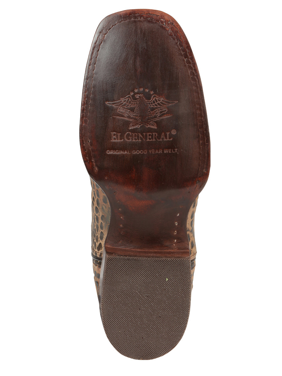 El General Men’s Rodeo Boots - Caiman Belly Print - Tobacco 45664
