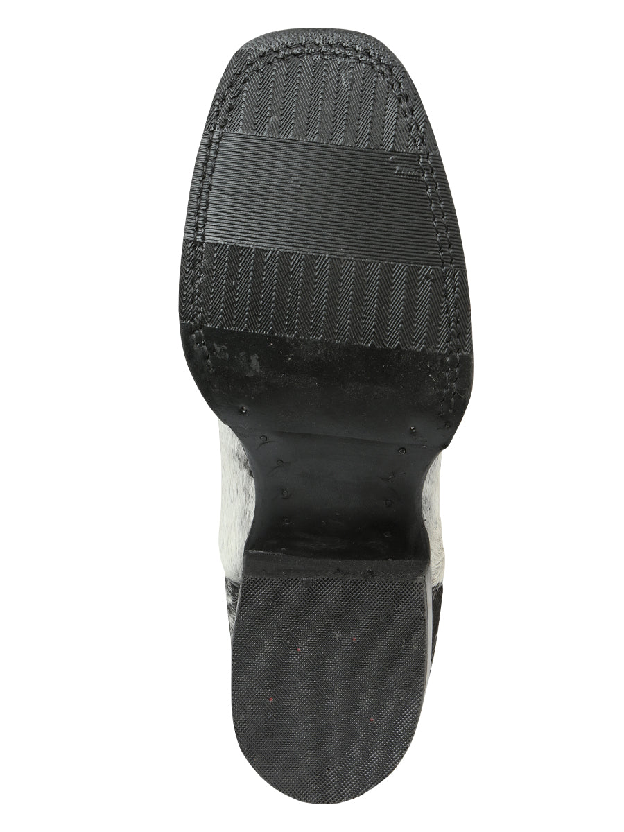 Men’s El General Rodeo Western Boots - Black/White Cowhide 45670