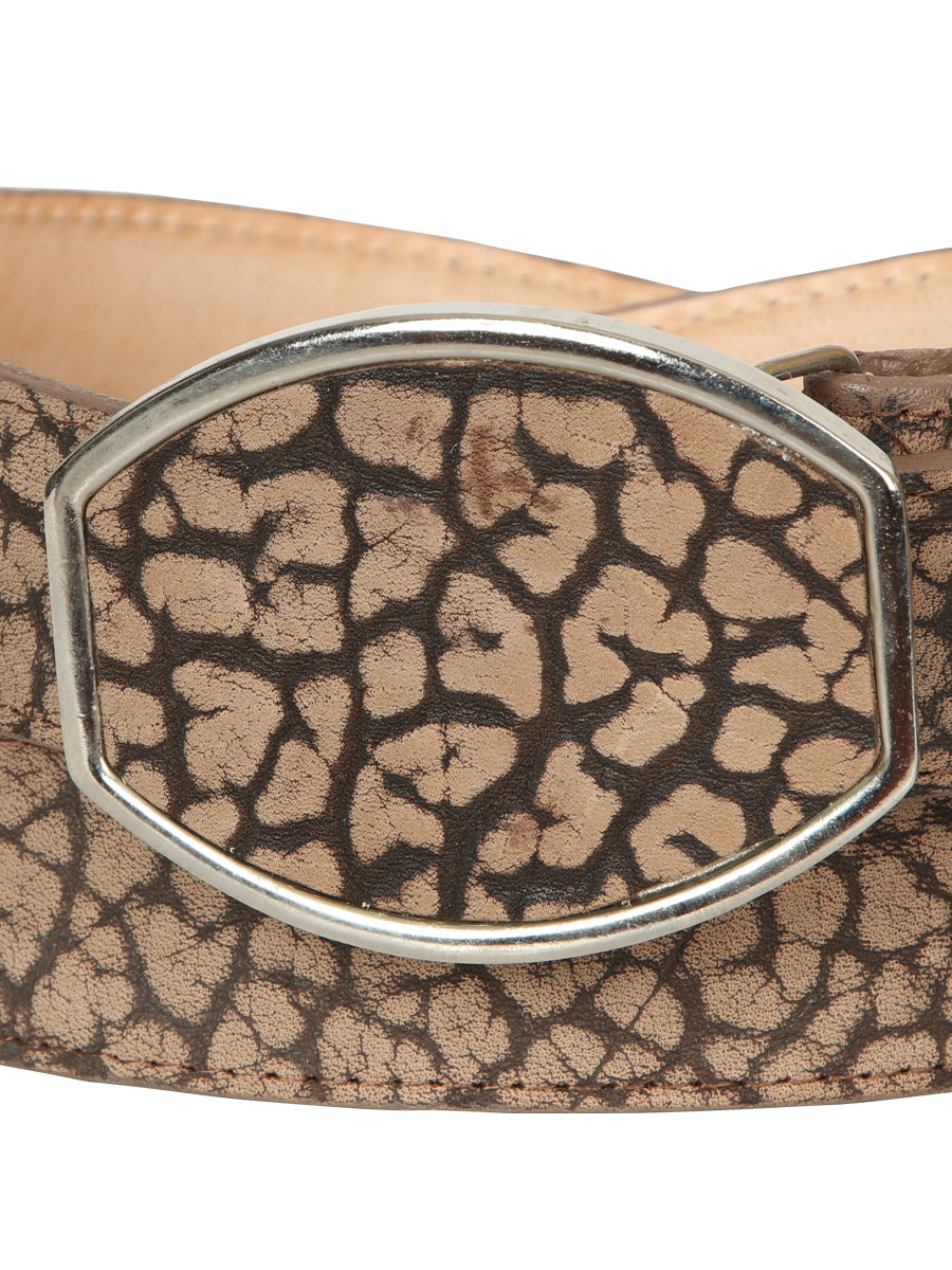 El General Men’s Western Belt - Bull Neck Print - Honey 45678