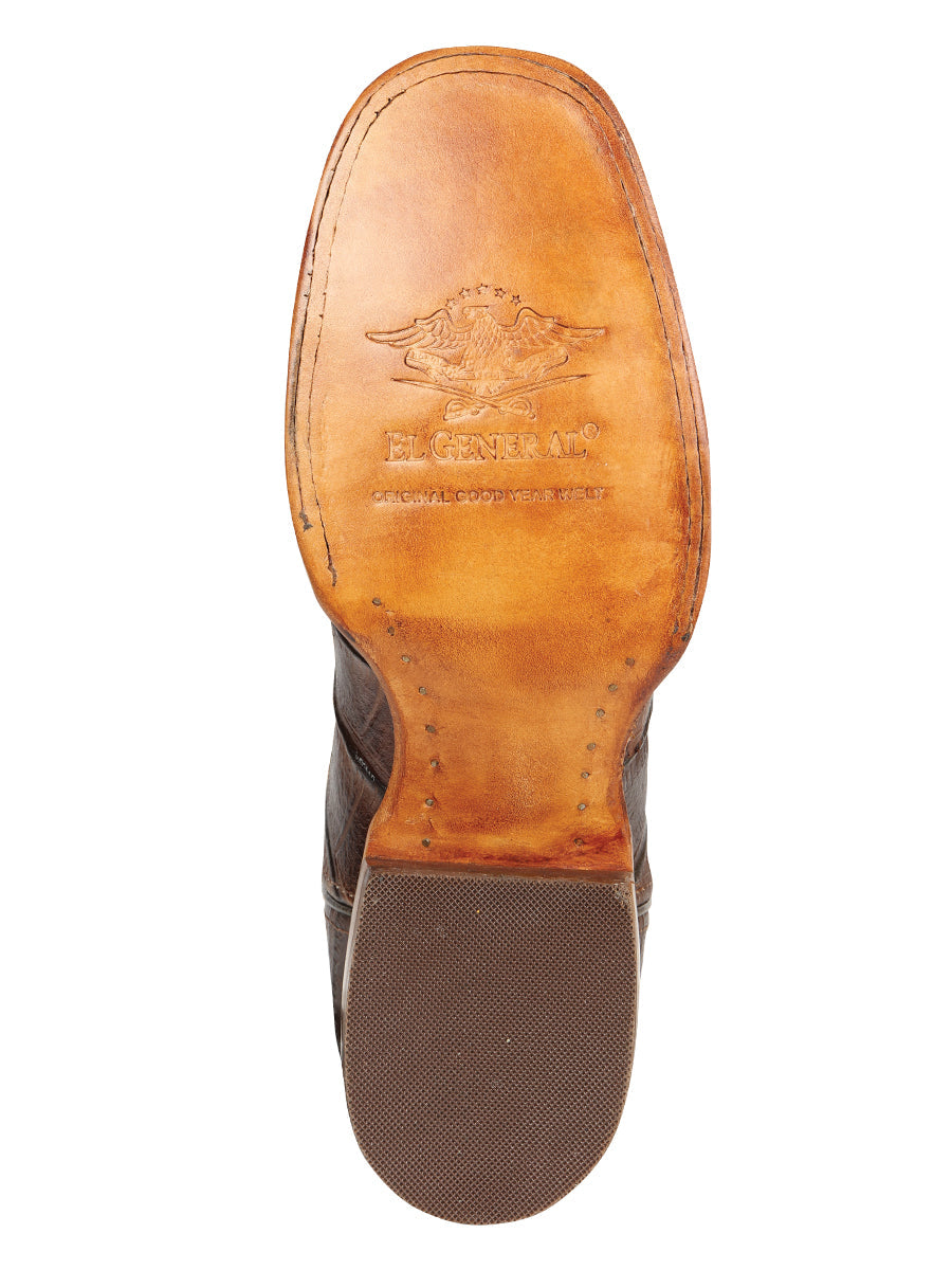 El General Men’s Rodeo Boots - Crocodile Print - Brown 45765