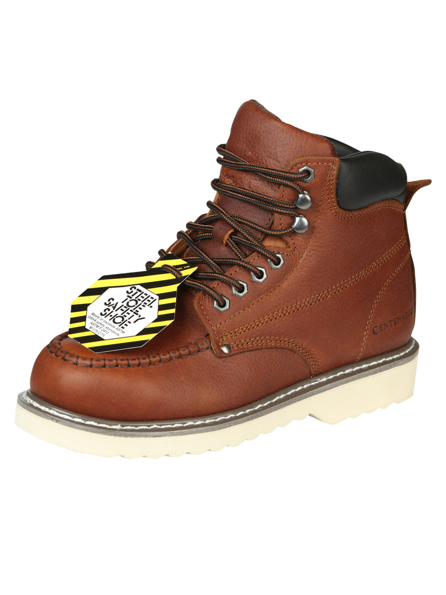Centenario Work Boots with Laces - Light Coffee Full Grain Leather 128695