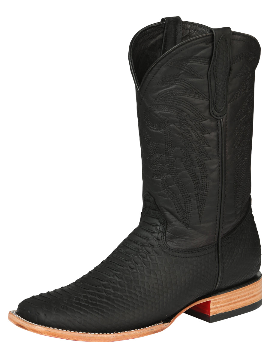 Imitation Python Rodeo Boots - Black 171355