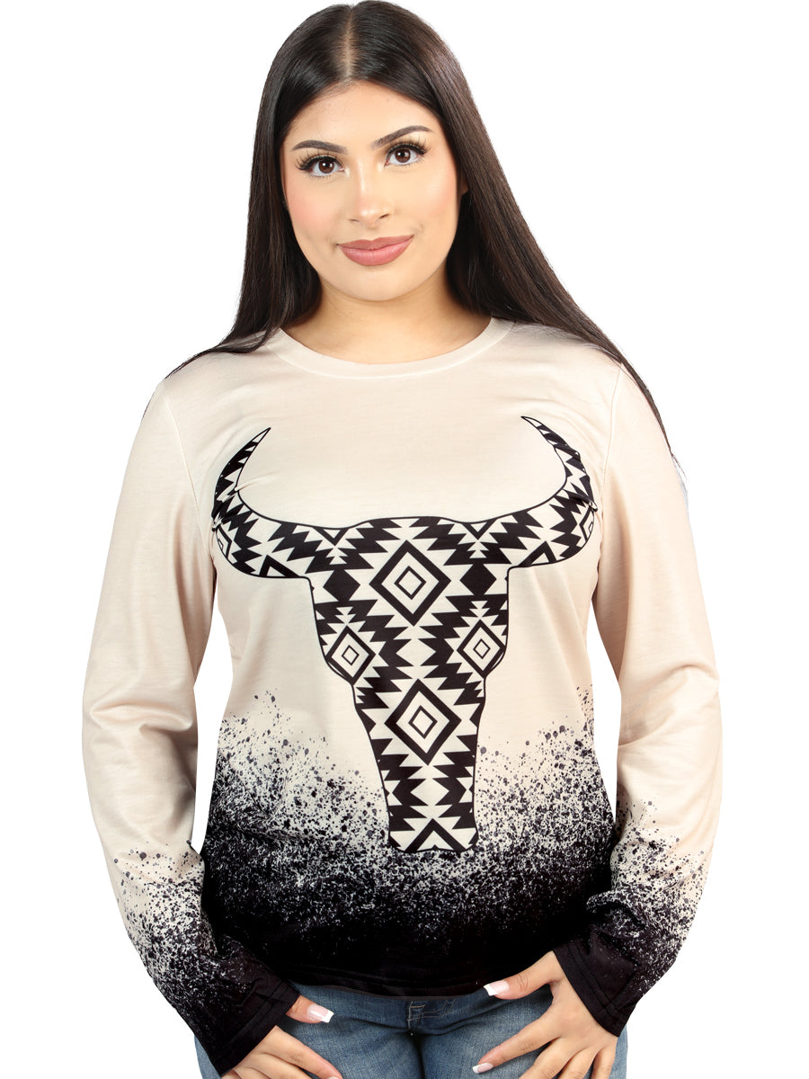 El General Mens Bulls Head Shirt- Beige/Black 702063