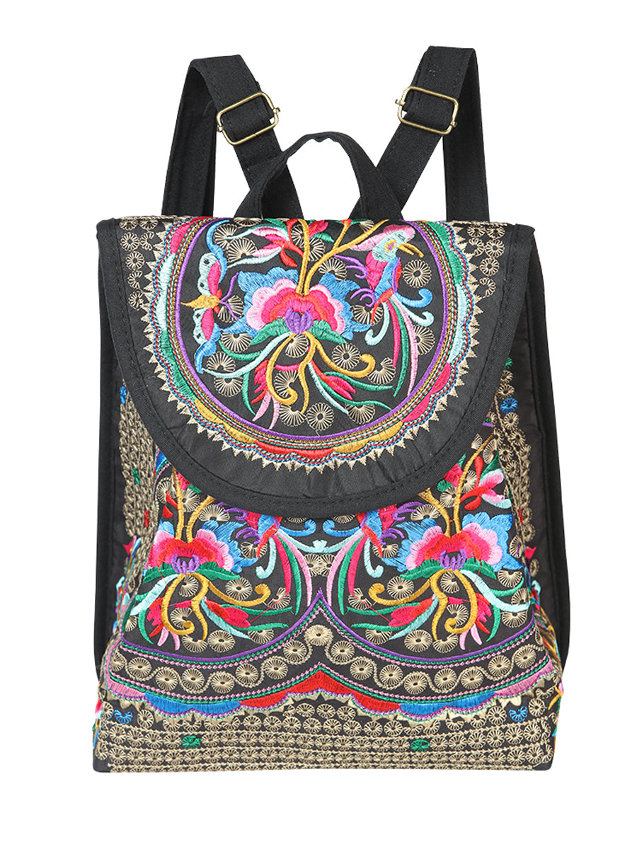 El General Embroidered Backpack- Black/Multicolor 702171