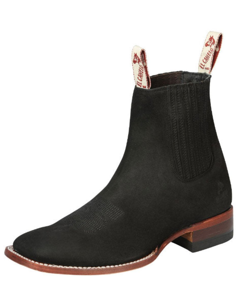 "El Canelo" Fronterizo Leather Ankle Boot Nubuck– Black 170089