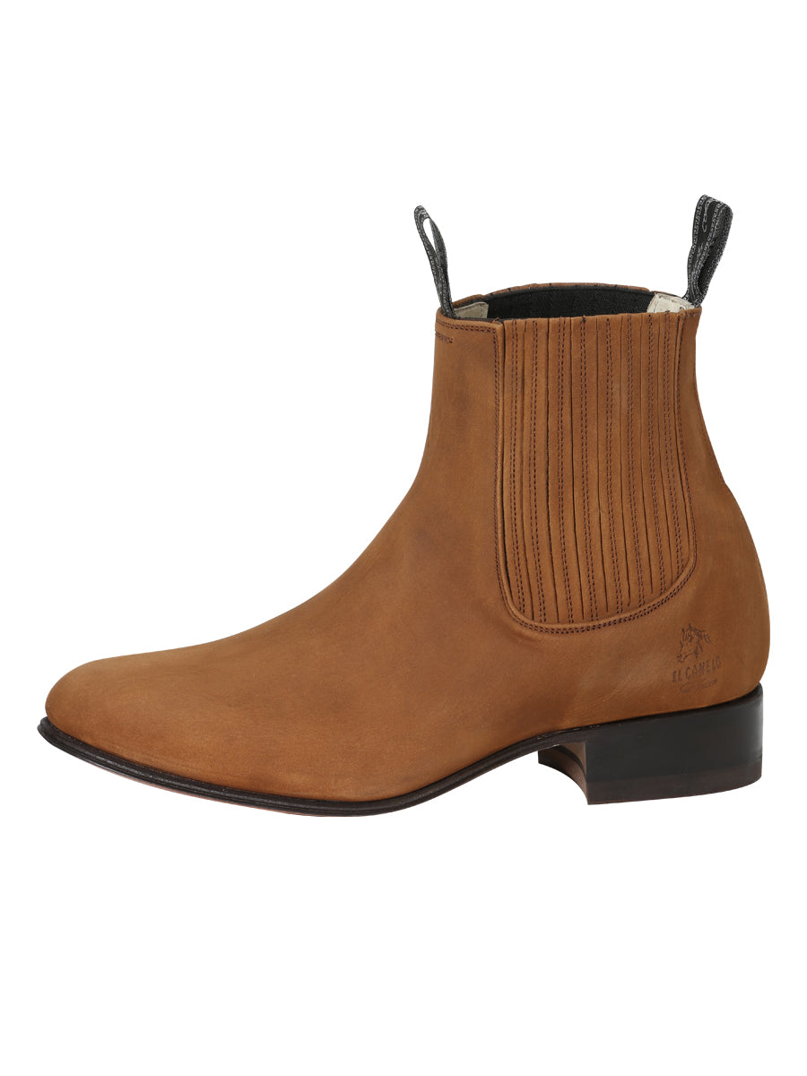 El Canelo Charro Ankle Boot - Nobuck Topo Cowhide Leather 231