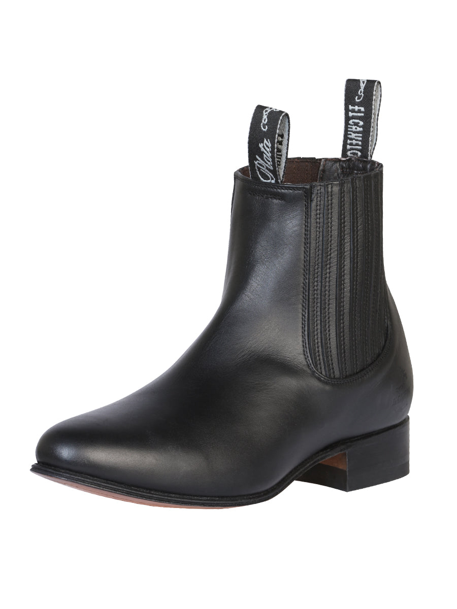El Canelo Charro Ankle Boot - Deer Black Leather 232