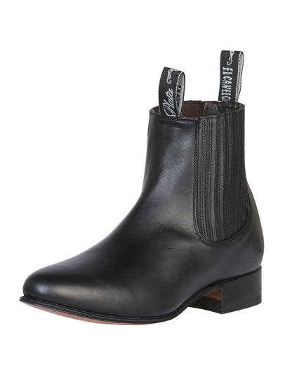 El Canelo Charro Ankle Boot - Deer Black Leather 232