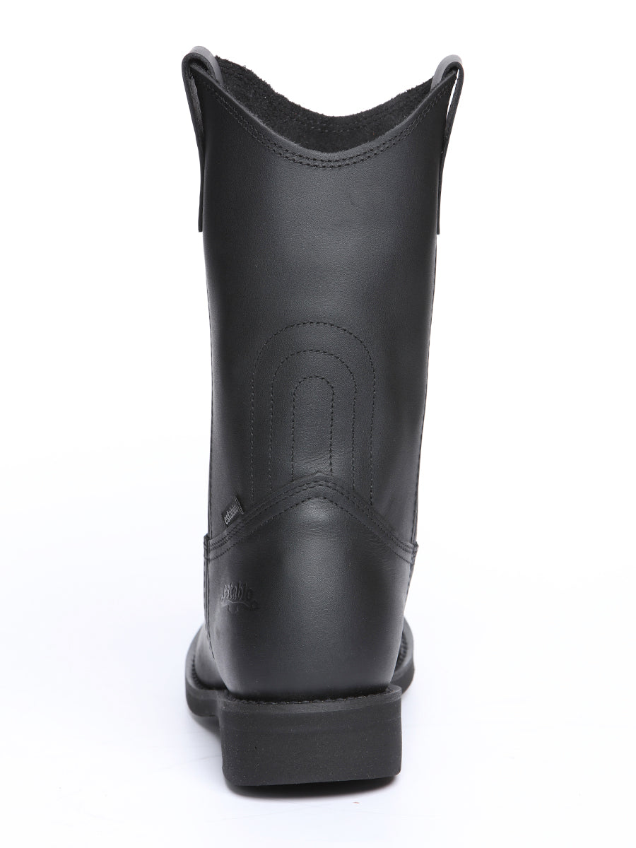 Establo Men's Work Boot - Leather Grasso -  Black 311
