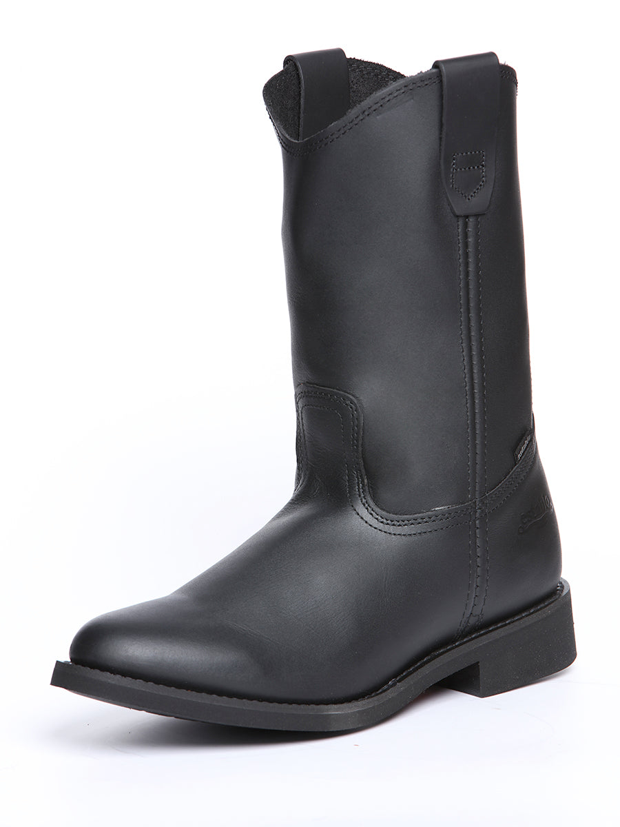 Establo Men's Work Boot - Leather Grasso -  Black 311