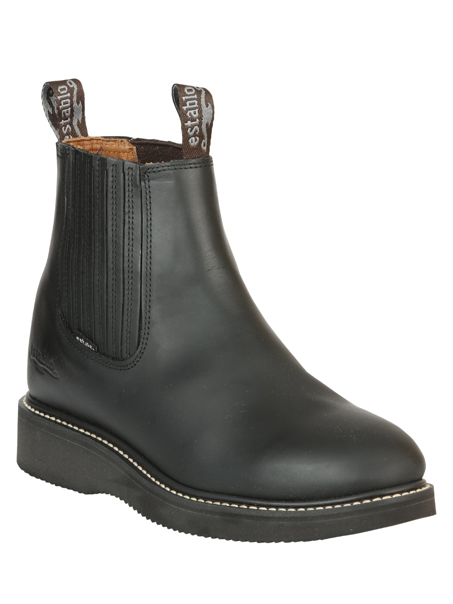 Establo Men’s Work Ankle Boot - Grasso Leather

 - Black 320