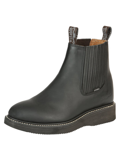 Establo Men’s Work Ankle Boot - Grasso Leather

 - Black 320