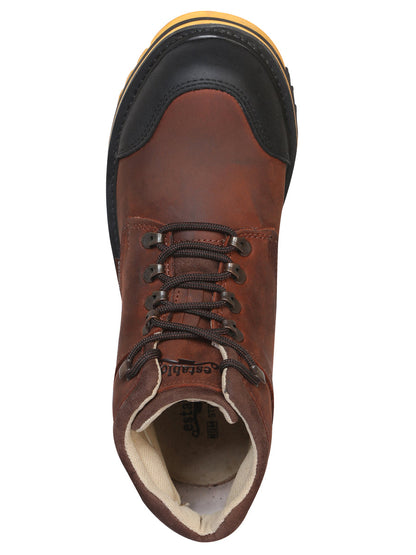 Establo Men's Work Ankle Boot - Black/Brown  Lace-Up 10848