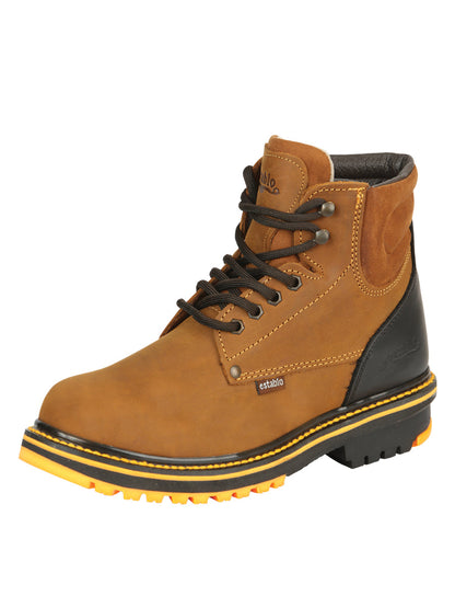 Establo Men’s Work Ankle Boot Mango/Black Lace-Up

 13359
