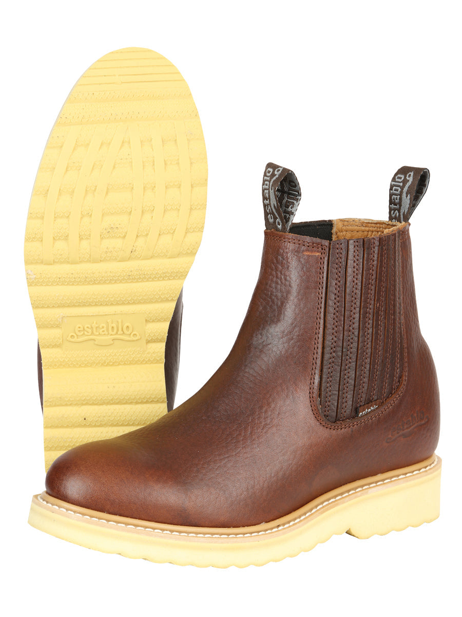 Establo Men’s Work Ankle Boot - Bull Fight Leather - Honey 22953