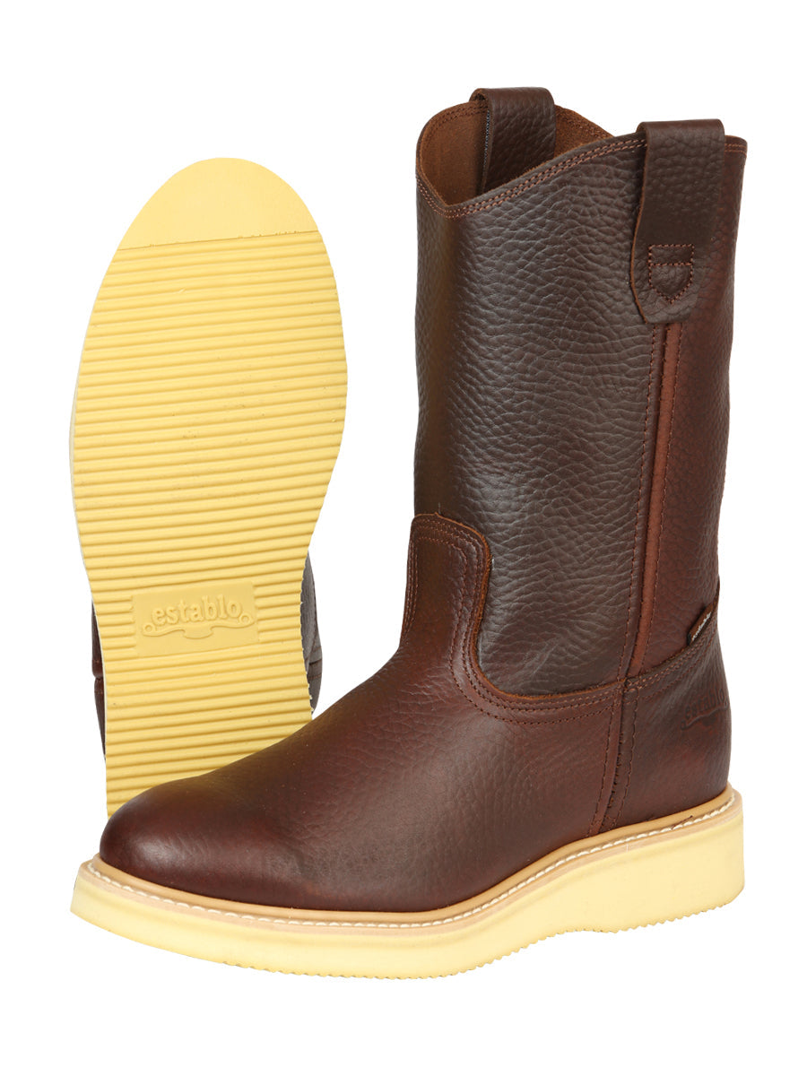 Establo Men’s Work Boot Bull Fight Leather - Honey 23369