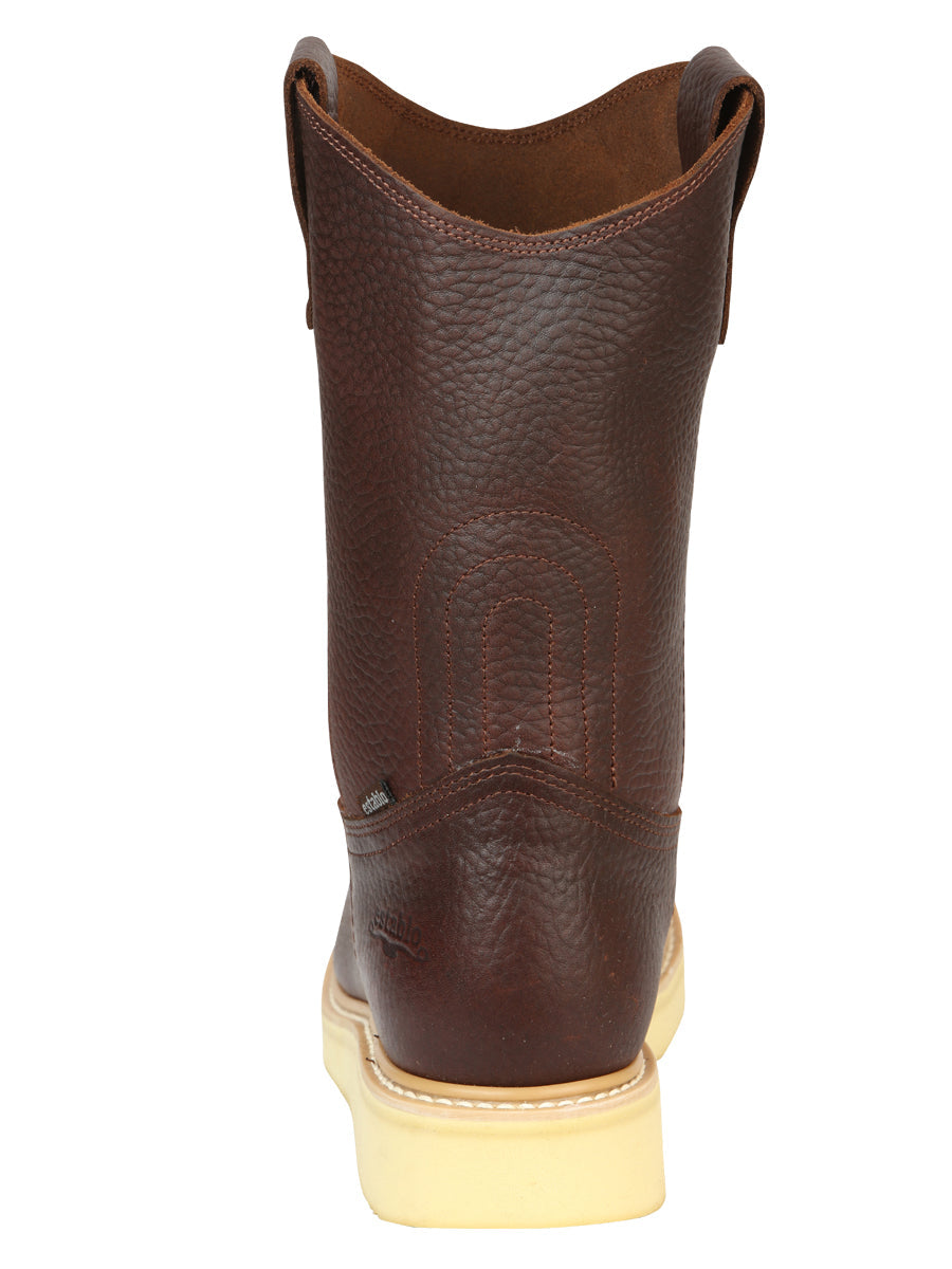 Establo Men’s Work Boot Bull Fight Leather - Honey 23369