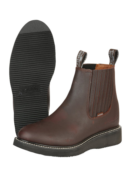 Establo Men’s Work Ankle Boot - Grasso Leather - Wine 24963