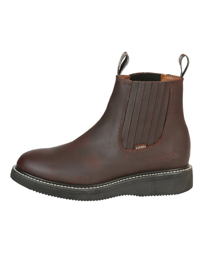 Establo Men’s Work Ankle Boot - Grasso Leather - Wine 24963