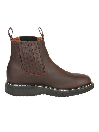 Establo Men’s Work Ankle Boot - Grasso Leather - Wine 24963