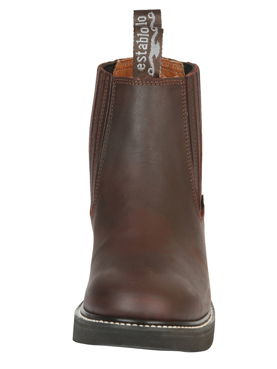 Establo Men’s Work Ankle Boot - Grasso Leather - Wine 24963