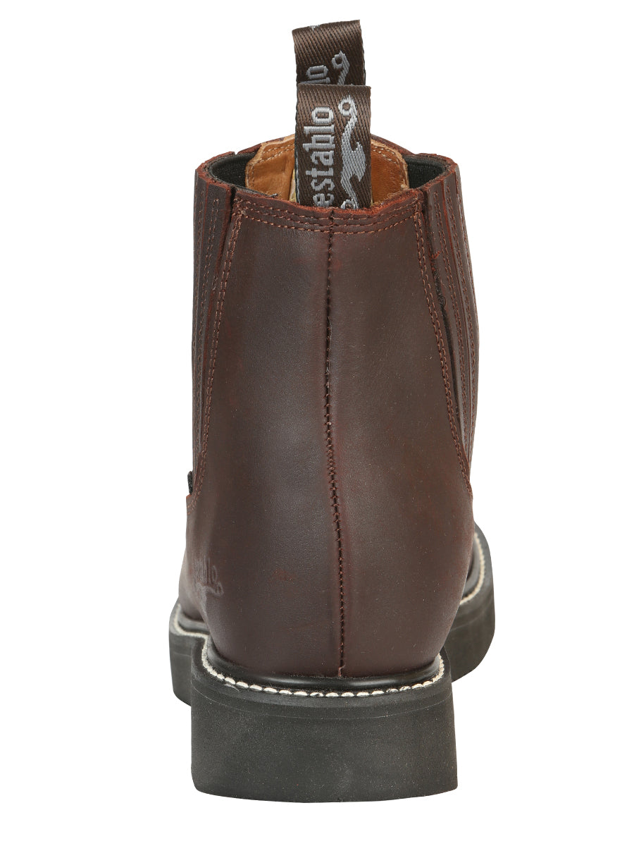Establo Men’s Work Ankle Boot - Grasso Leather - Wine 24963