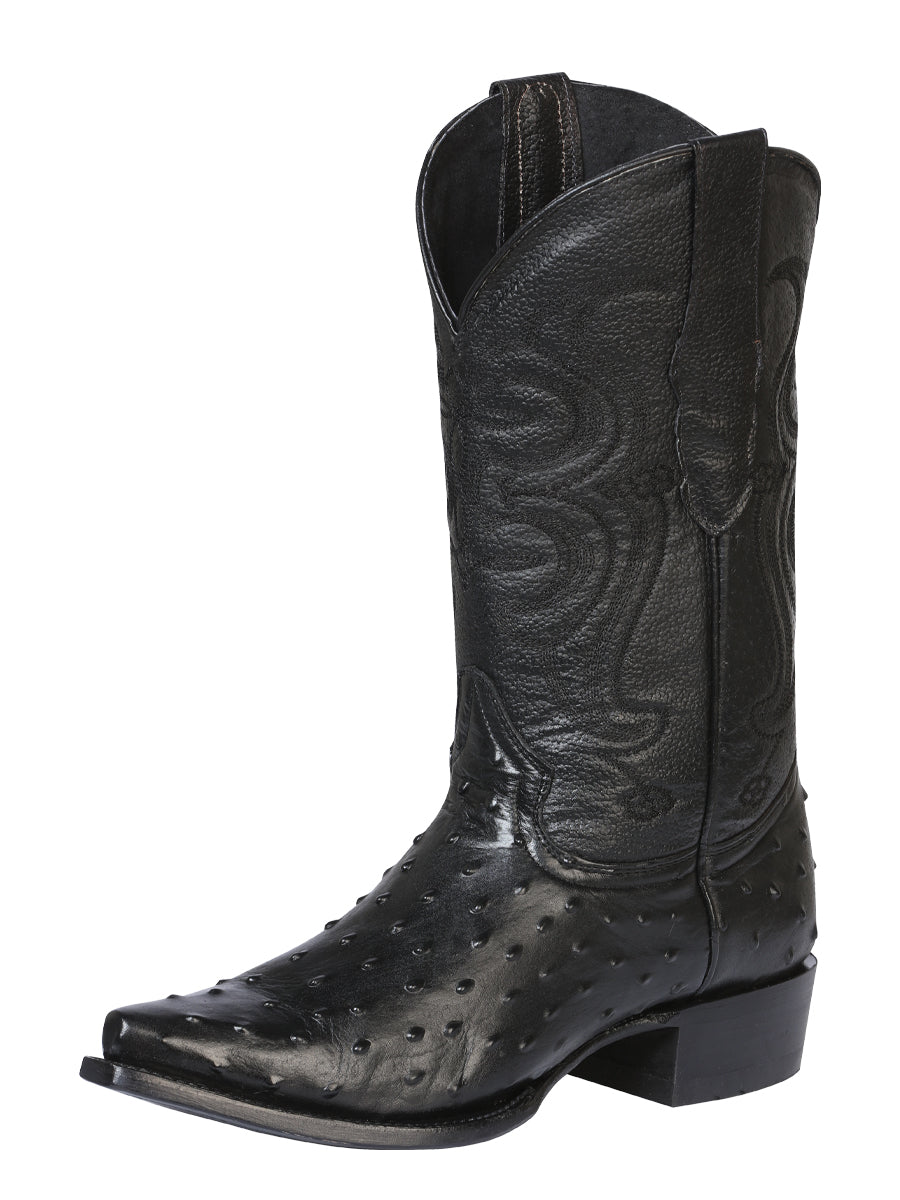 Cowboy boot  El Senor de los Cielos - Imitation Ostrich - Black  40848