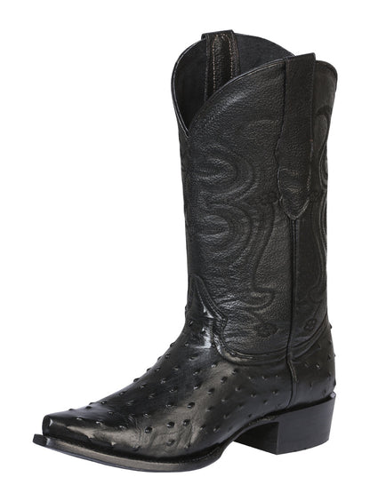 Cowboy boot  El Senor de los Cielos - Imitation Ostrich - Black  40848