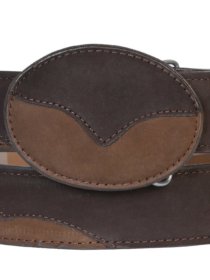 Cowboy Belt - El General  - Leather Nobuck Choco 41108