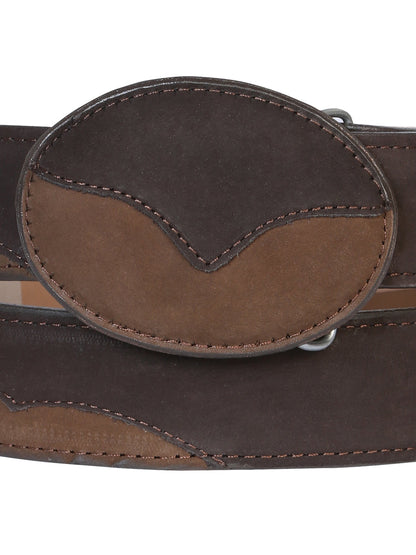 Cowboy Belt - El General  - Leather Nobuck Choco 41108