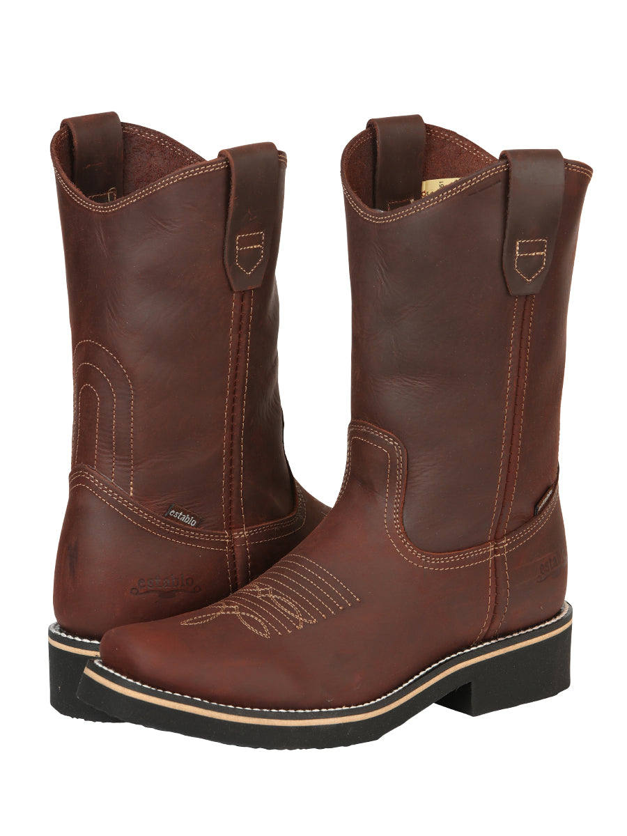 Establo Men’s Work Boot - Crazy Leather in Brown 41531