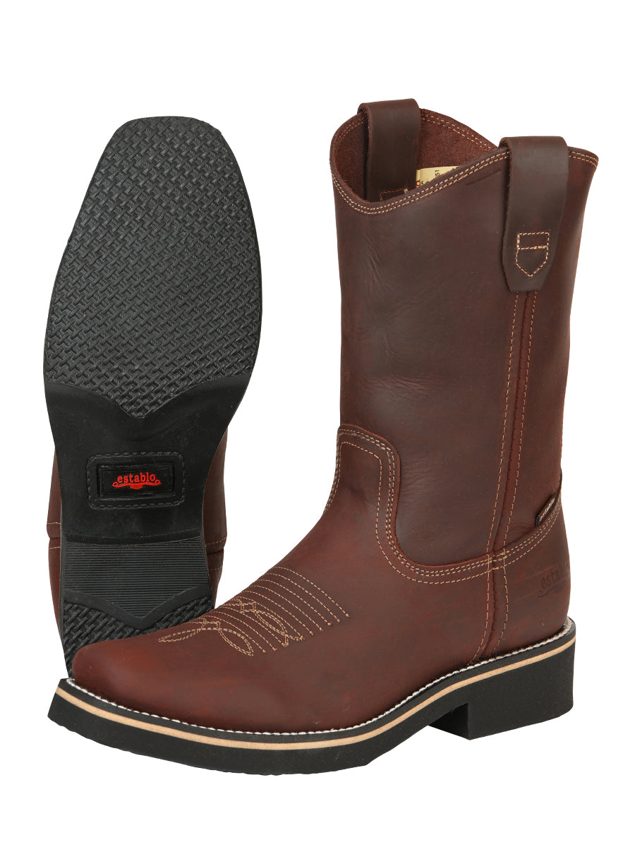 Establo Men’s Work Boot - Crazy Leather in Brown 41531