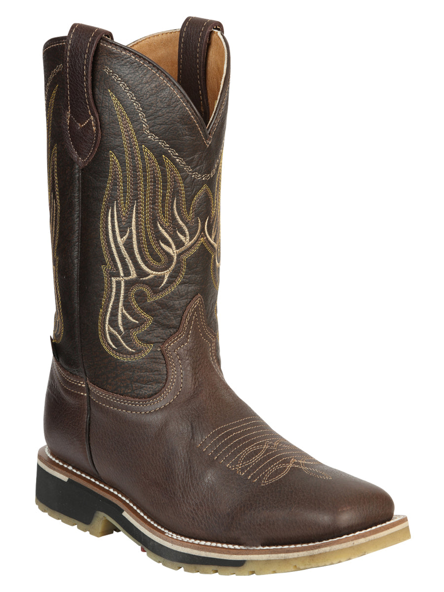 Establo Men’s Rodeo Boot - Bovine Grizzly Leather in Brown

  41539