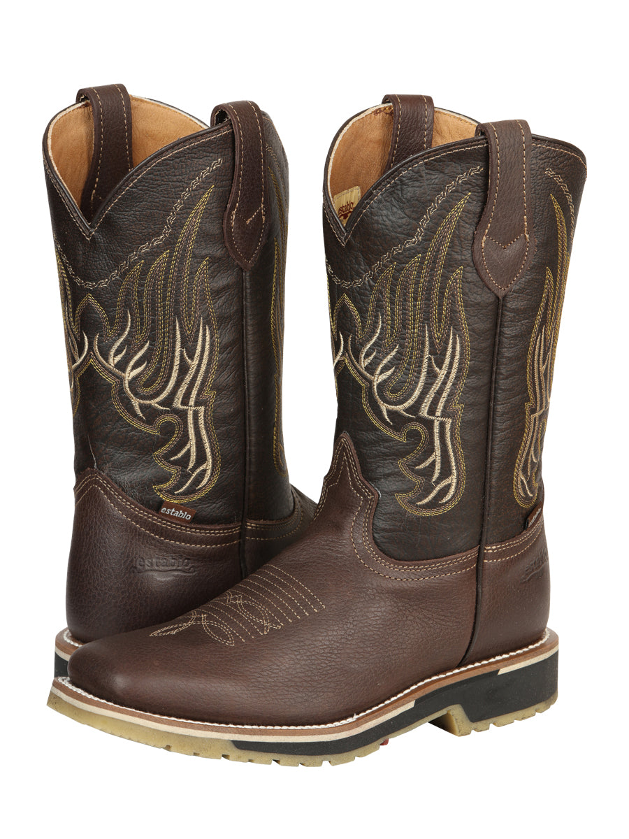 Establo Men’s Rodeo Boot - Bovine Grizzly Leather in Brown

  41539