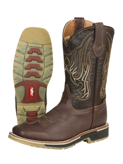 Establo Men’s Rodeo Boot - Bovine Grizzly Leather in Brown

  41539