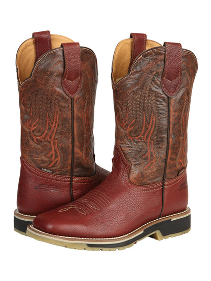 Establo Men’s Rodeo Boot - Bovine Grizzly Leather in Shedron  41541