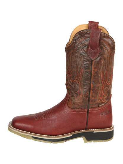 Establo Men’s Rodeo Boot - Bovine Grizzly Leather in Shedron  41541