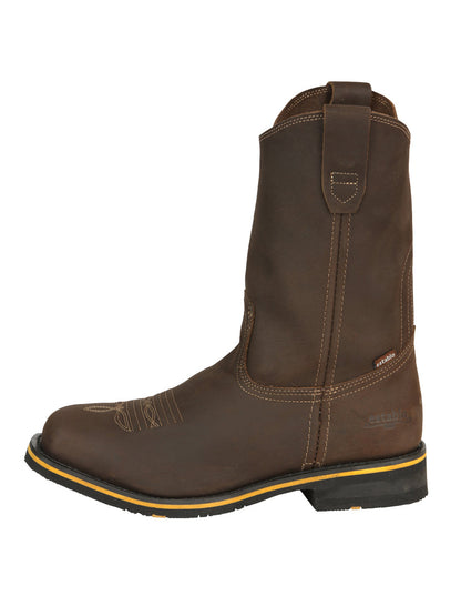 Establo Men’s Rodeo Boot - Crazy Leather Tan with Steel Toe  41544