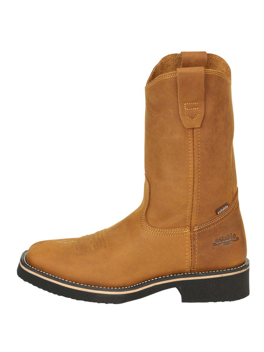 Establo Men’s Rodeo Work Boot - Crazy Leather in Mango 41549