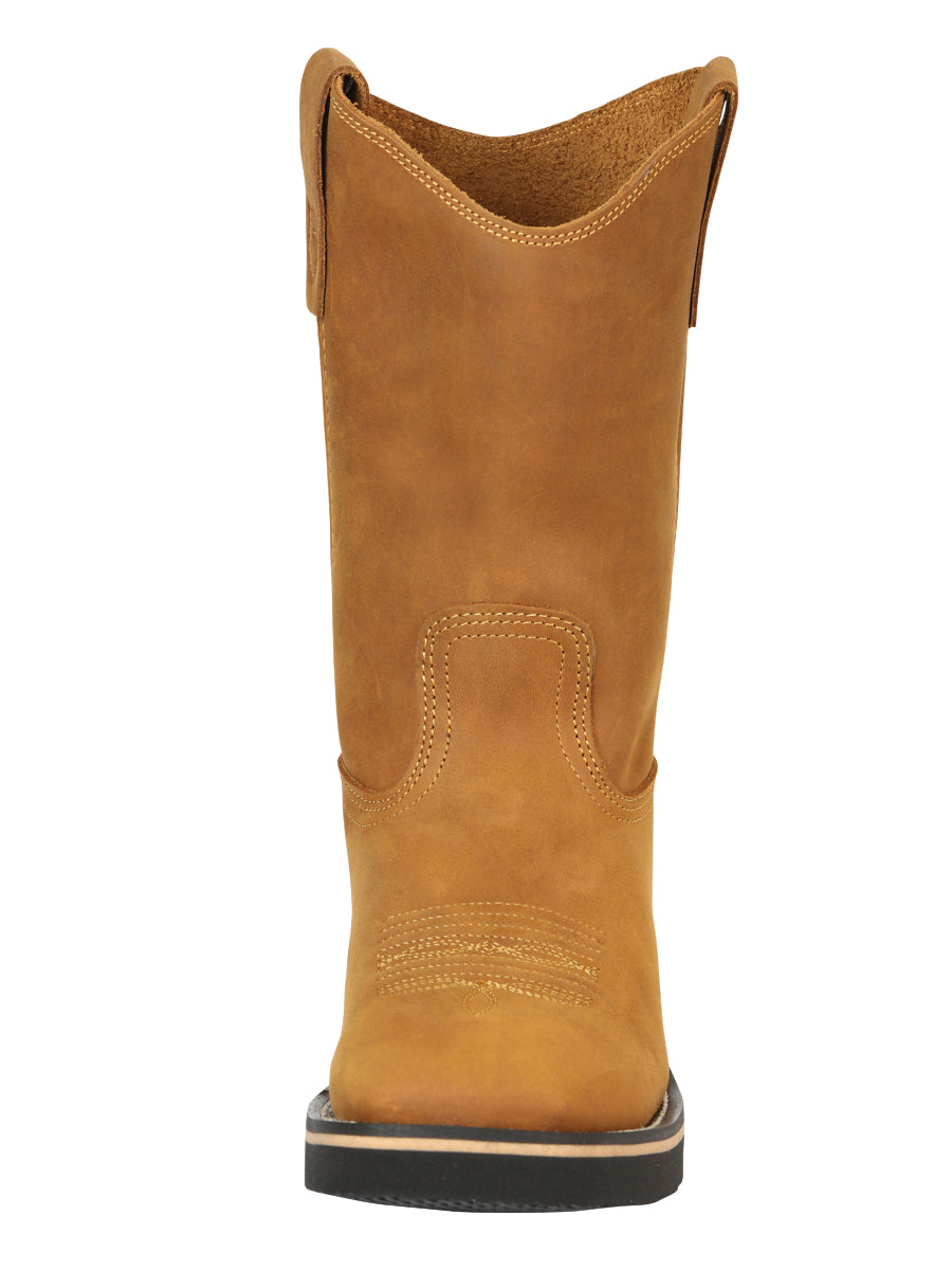 Establo Men’s Rodeo Work Boot - Crazy Leather in Mango 41549