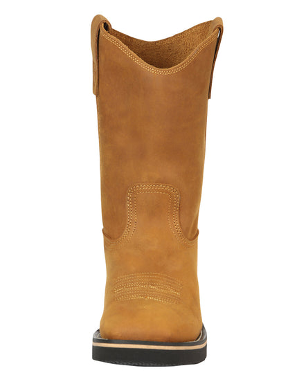 Establo Men’s Rodeo Work Boot - Crazy Leather in Mango 41549